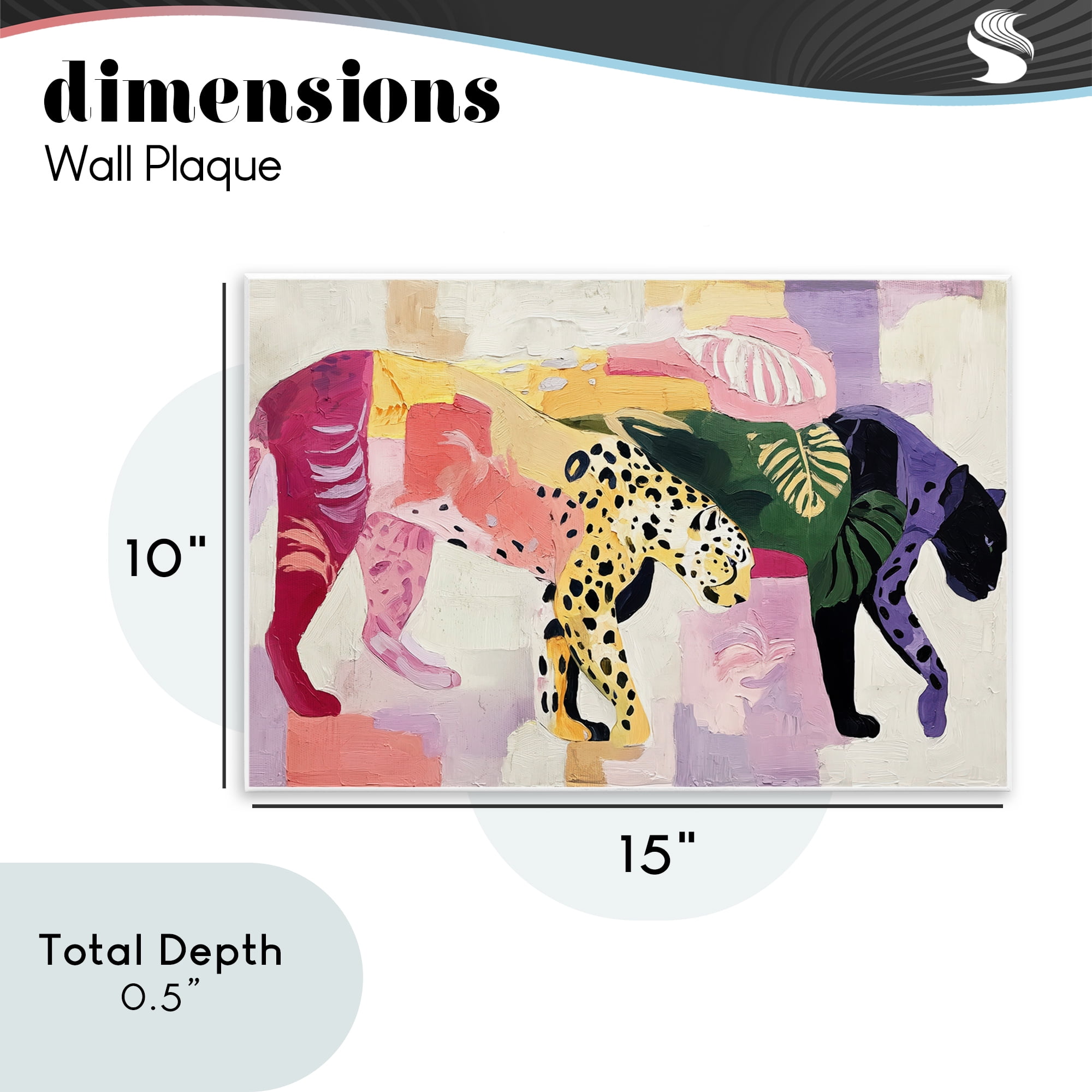 Candy Cats Tropical Wildlife Wall Plaque Art, design by Annabelle Hall