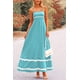 thumbnail image 4 of Vestido PRETTYGARDEN 2025 Maxi sin mangas Aqua Verde Talle M, 4 of 8