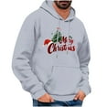 thumbnail image 2 of EchfiProm Graphic Hoodies for Men Gray Merry Christmas Pullover Hooded Outdoor with Pockets Mens Sweatshirt Xmas XL, 2 of 4