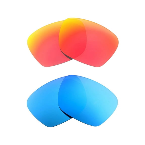 Walleva Polarized Fire Red   Ice Blue Replacement Lenses For Maui Jim Kawika