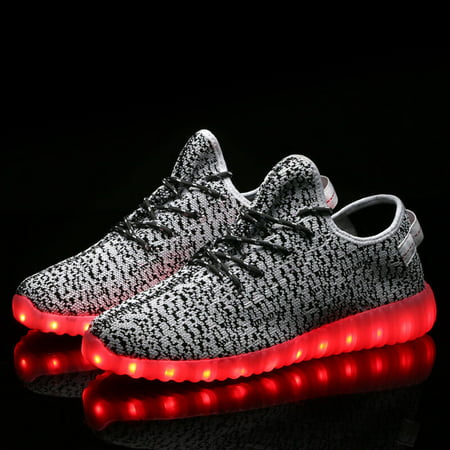 Unisex Men Women LED Light Up Shoes Luminous USB Trainer Sneaker High Top