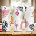 thumbnail image 3 of Flamingo Tumbler - Vacuum Insulated Stainless Steel Skinny Tumbler With Lid and Straw, 20oz, 3 of 6