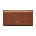 thumbnail image 1 of Cartera Fossil Logan de piel con cierre RFID, color marrón, 1 of 5