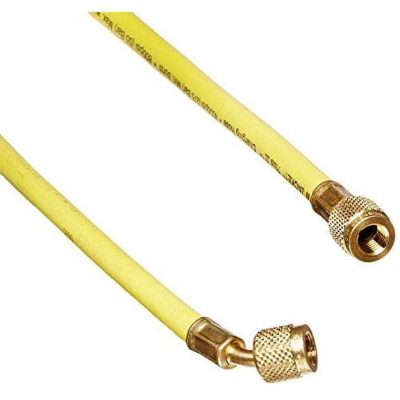 Yellow Jacket 21024 24", Yellow, Hav Standard Fitting, Plus II 1/4" Charging Hose Hose