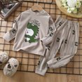 thumbnail image 2 of NOLDARES Baby Toddler Girl Fall Winter Outfits 2 Piece Cute Long Sleeve Soft Tee and Relaxed Pants Set Print Clothes Clothing(Grey,5-6 Y), 2 of 5