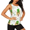 thumbnail image 2 of Picia happy dog. St. Patricks Day Pattern Women's Workout Tank Top,Breathable Activewear,Slim Fit Athletic Top,Versatile Workout Moisture-wicking top-Small, 2 of 7