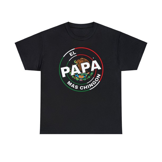 Camiseta suave y cómoda para el Día del Padre El Papa Más Chingón, divertida camiseta premium para papá mexicano, divertida camiseta gráfica de manga corta para hombre, serie negra