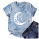 thumbnail image 4 of Camiseta con estampado de sol y luna para mujer, camiseta de manga corta con cuello redondo, camiseta informal divertida y bonita para chica adolescente OAVQHLG3B Store  lin121212, 4 of 4