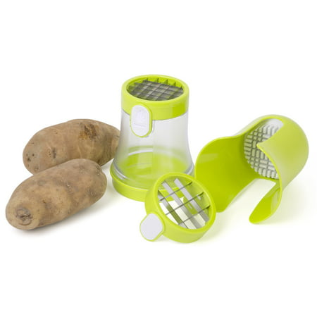 Jumbl Potato Dicer & French Fry Cutter with Dual Fry Size Blades Produces Skinny or Large Fry Cuts in a Matter of (Best Potato For Frying French Fries)