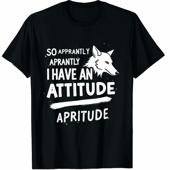 Apparently I Have An Attitude - Wolf Lover Wildlife Animal T-Shirt for Men Women