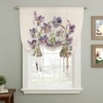 thumbnail image 2 of Watercolor Purple Floral Balloon Curtains for Bedroom/Front Door/Bathroom, Spring Flower Basket Botanical Linen Tie Up Curtains 63 Inch Length Kitchen Curtains Shades for Windows 46"x63", 2 of 8