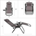 thumbnail image 5 of LACOO 2 Pieces Brown Patio Zero Gravity Chair Camp Reclining Lounge Chairs Outdoor Lounge Patio Chair with Adjustable Pillow, 5 of 6