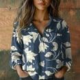 thumbnail image 2 of Mashaouyo Womens Shirts Button Down Shirts Fashion Printed Long Sleeve V Neck Blouse Dressy Casual Tops, 2 of 3