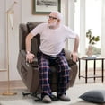 thumbnail image 6 of Dual Motor Real Leather Infinite Position Lift Recliner Chair for Elderly with Massage and Heating, Brown, 6 of 9