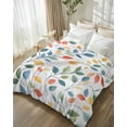 thumbnail image 3 of Flannel Fleece Throw Blanket Watercolor Spring Botanical Leaves Lightweight Soft Plush Blankets,Colorful Foliage Leaf Cozy Warm Throw Blanket for Couch Sofa Bed Car Office 40x50in, 3 of 9