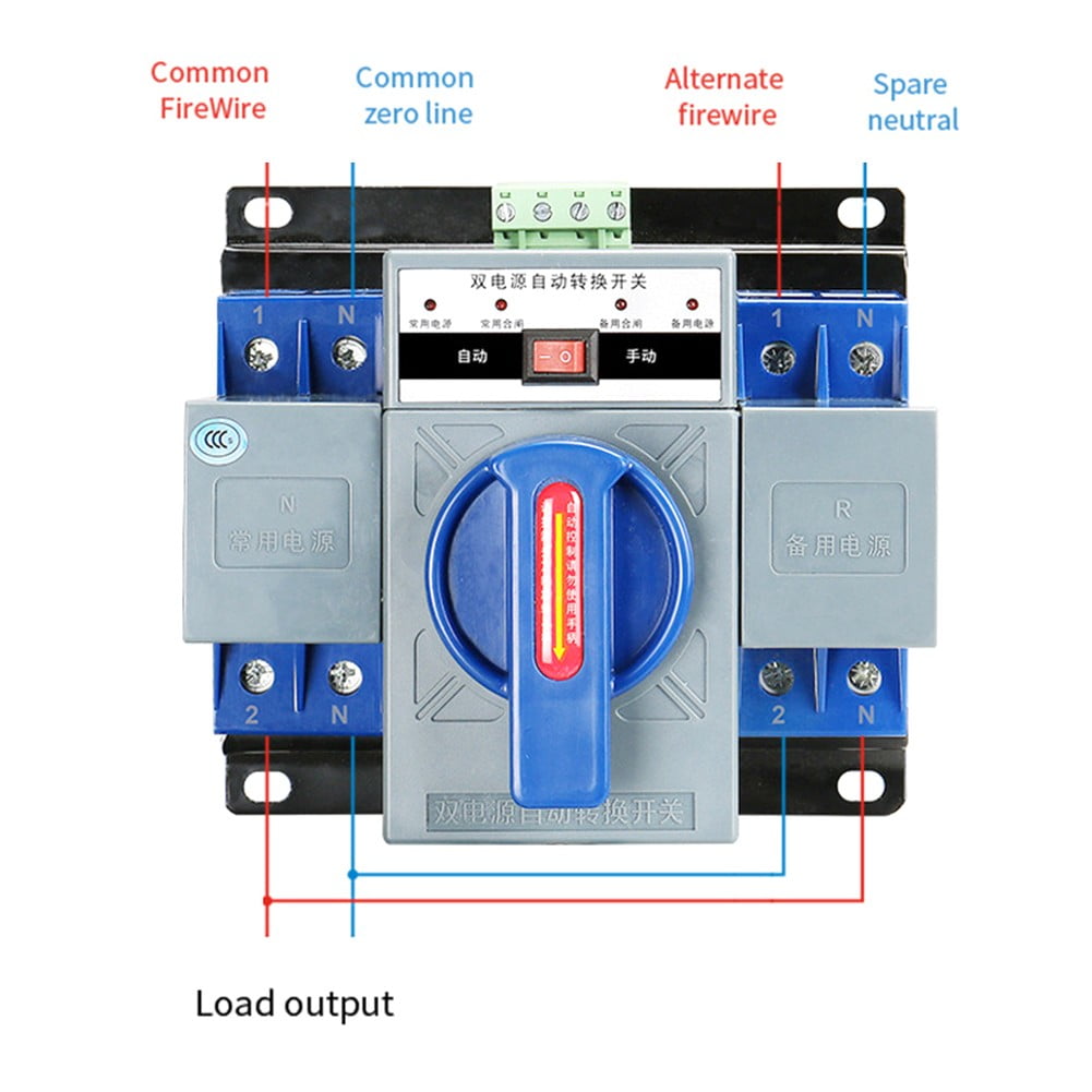 63A 2P Ats Dual Power Automatic Transfer Switch Generator Changeover Switch