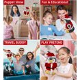 thumbnail image 3 of DolliBu Santa Penguin Stuffed Animal Plush Hand Puppet - Super Soft Wild Animal Dress Up with Red Santa Claus Outfit, Cute Holiday Christmas Gift - 8.5 Inches, 3 of 6