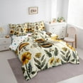 thumbnail image 3 of Manfei Cute Bee Bedding Comforter Set 7pcs,Rustic Flower Floral Queen Bedding Sets,Yellow Beige Green Queen Sheet Sets For Girls Teens,Super Cozy Room Decor Reversible, 3 of 8