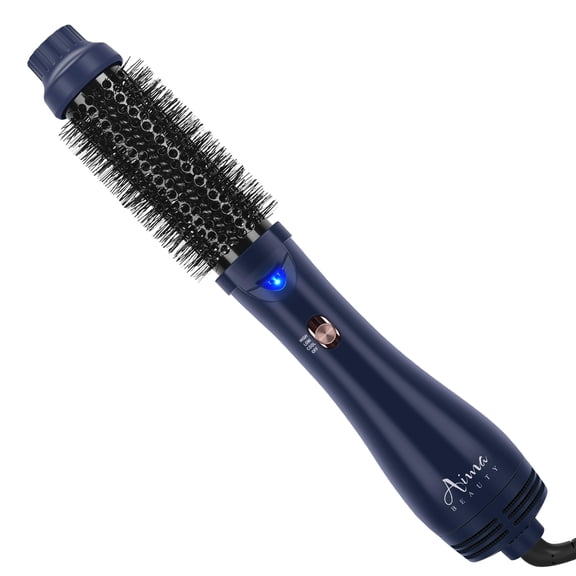 Hair Dryer and Blow Dryer Brush in one, Aima Beauty 4 in 1 Upgrade Hot Air Brush for Women, Negative ion, Frizz Less, Prussian Blue