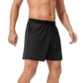 thumbnail image 3 of Men's Casual Shorts Quick Dry with Side Pockets Shorts Gym Athletic Workout Running Lightweight Shorts 7"/5"/9" Drawstring Shorts,Black M, 3 of 3