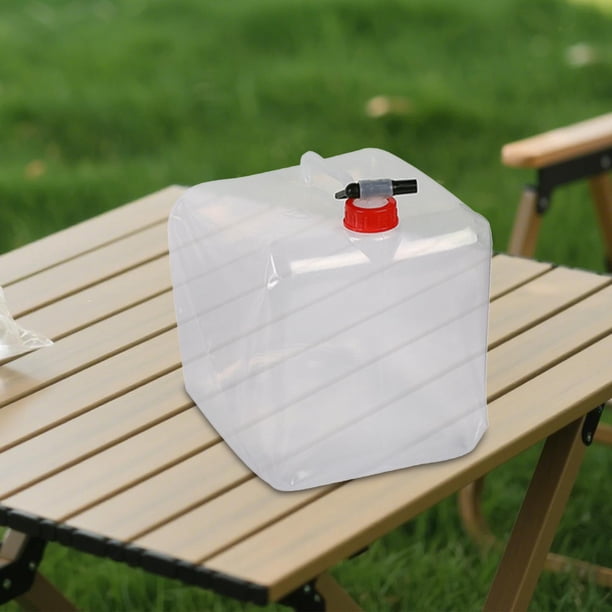 Contenedor de agua plegable, botella de agua transparente con asa, jarra de almacenamiento para acampar, cubo para fiestas deportivas, pesca, camping, 10 litros