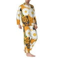 thumbnail image 2 of Balery White Floral and Butterflies Pijama para Hombre de Dos Piezas con Manga Larga, Conjunto de Dormir y Descanso Suave con Bolsillos-Large, 2 of 7