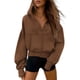 thumbnail image 1 of Sudadera con Capucha Marrón para Mujer PRETTYGARDEN con Cierre - Talla Grande, 1 of 6