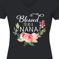 thumbnail image 4 of Inktastic Blessed to Be a Nana with Flowers Women's V-Neck T-Shirt, 4 of 5