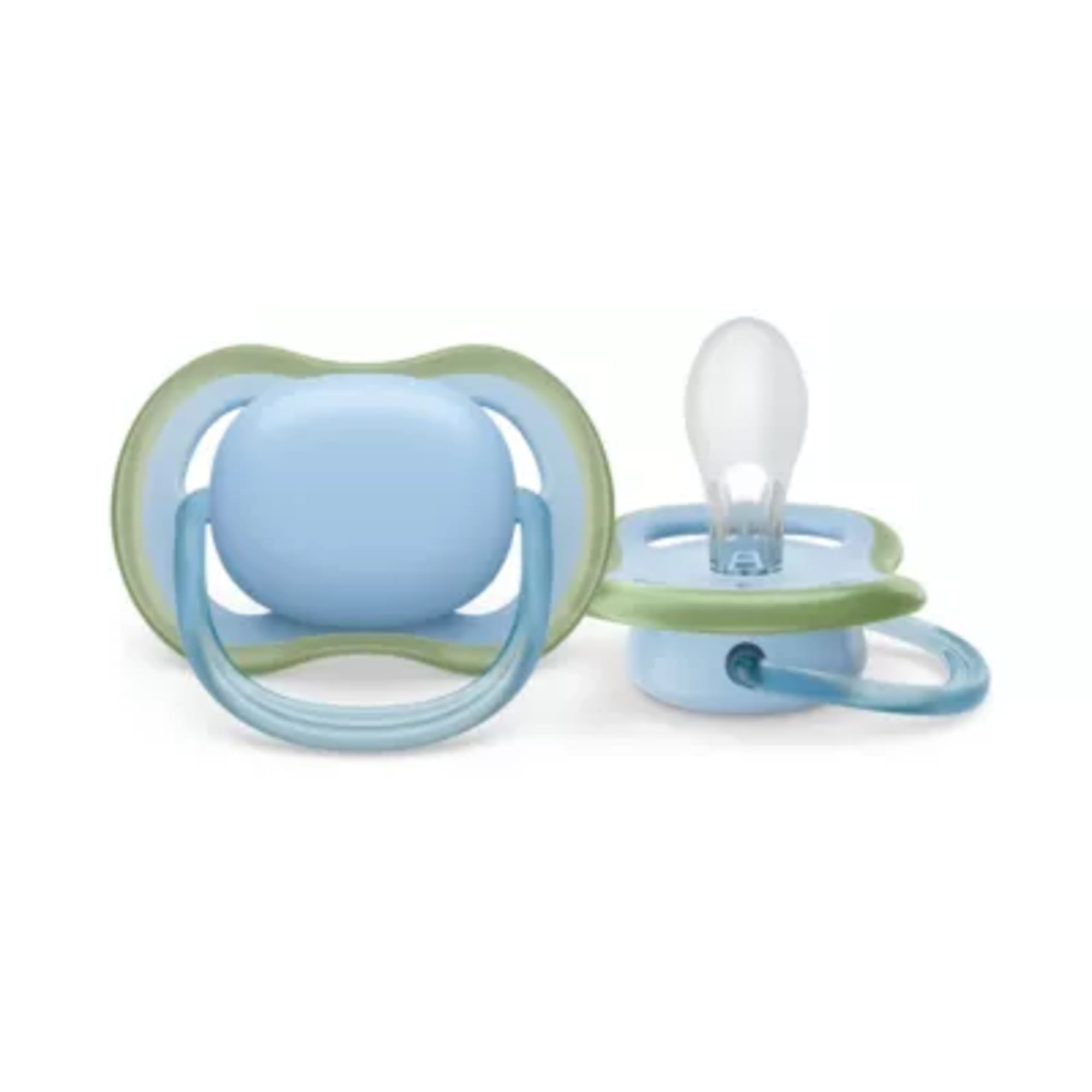 Philips Avent Ultra Air Pacifier 0-6M, Pastel Green / Celestial Blue, 2 Pack, SCF085/21