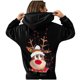 thumbnail image 1 of Sudaderas con capucha de gran tamaño para mujer, sudaderas con estampado de alces de Navidad de manga larga con bolsillo, Tops con cordón Fridja FKASFK5219, 1 of 4