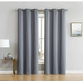 thumbnail image 1 of Madison 100% Blackout Curtains Newly Innovated Eco Friendly Light Weight Fabric with Grommets Heat and Light Blocking Drapes (Panel Pair 38" W x 96" L, Dusty Blue), 1 of 6