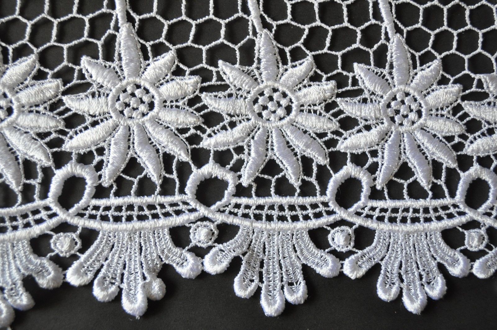 Lily 16" Wide White Venice Guipure Bridal Sewing Notions Lace Trim By Yardage