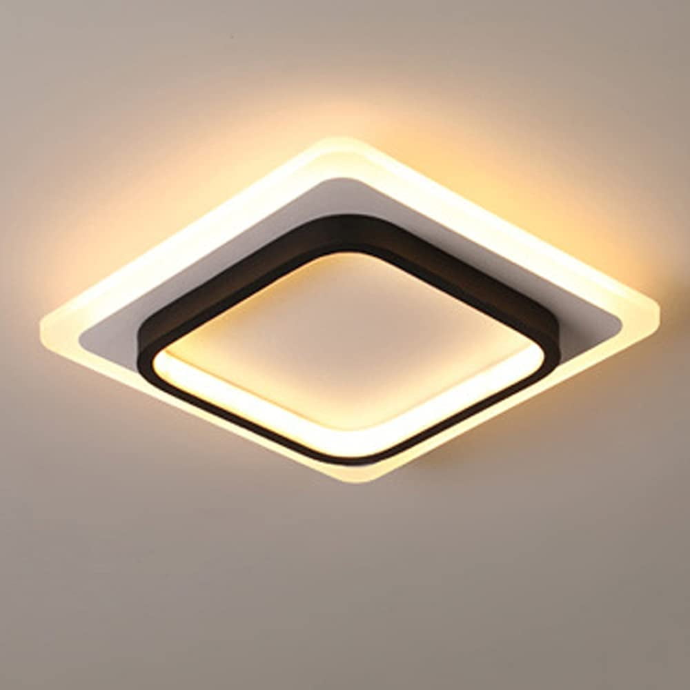 Lámparas LED Moda Nórdica Cuadrada Pequeña Luz de Techo Negra para ...