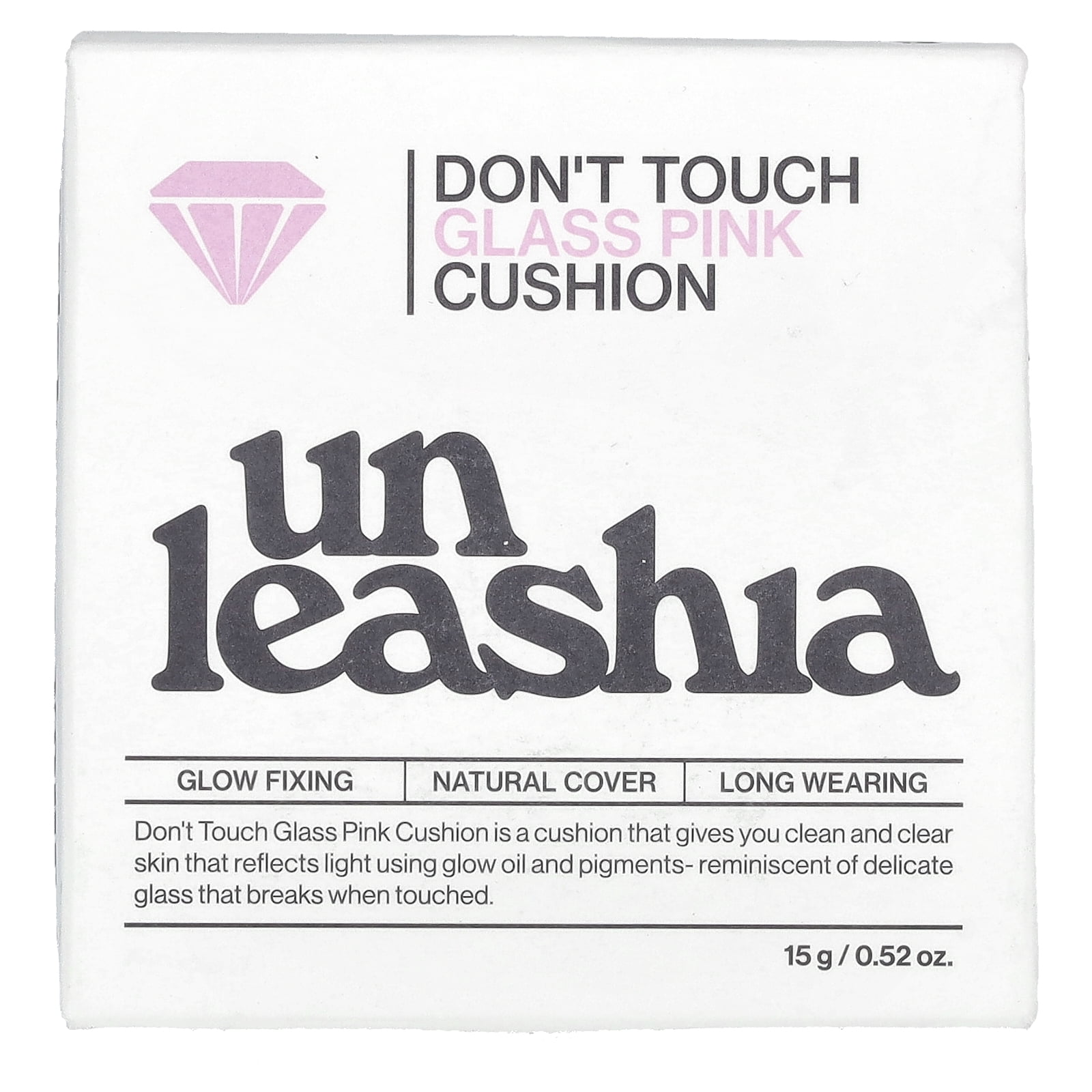 Unleashia Don't Touch Glass Pink Cushion, SPF 50+/PA++++, 25N Molten, 0.52 oz (15 g)