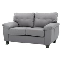 Glory Furniture Gallant Faux Leather Loveseat in Gray