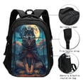 thumbnail image 3 of Bingfone Starry Sky Moon Wolf Leader for USB Backpack, Multi-compartment Multi-pocket Computer Backpack, Suitable for Travel, Business, Leisure, Unisex, 3 of 7