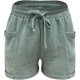 thumbnail image 2 of Women's Shorts Summer Fashion Casual Muslin Trousers With High Waist Straight Leg Sport Casual Loose Shorts With Drawstring Short, 2 of 5