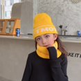 thumbnail image 1 of Conjunto de dos piezas de gorro y bufanda para niños de otoño e invierno, gorro de punto cálido con forro polar para niños y niñas, gorro de lana de oso, 1 of 6
