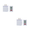 thumbnail image 1 of Tholdsy rápido de 3 puertos para 3 USB para de teléfono móvil para Adaptador de de pared rápido enchufe blanco y estadounidense Enchufe de EE. UU. 2Conjunto, 1 of 6