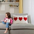 thumbnail image 5 of Valentines Day Heart Pillow Covers 12*20in Rectangle Lumbar Support Cushion Soft Faux Plush Heart Pillow Decorative Throw Pillows Women Wedding Gift for Home Decor (Red Heart), 5 of 8