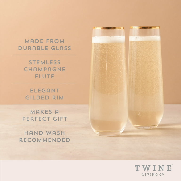  Twine Gilded Tumblers, Gold Rimmed Clear Cocktail