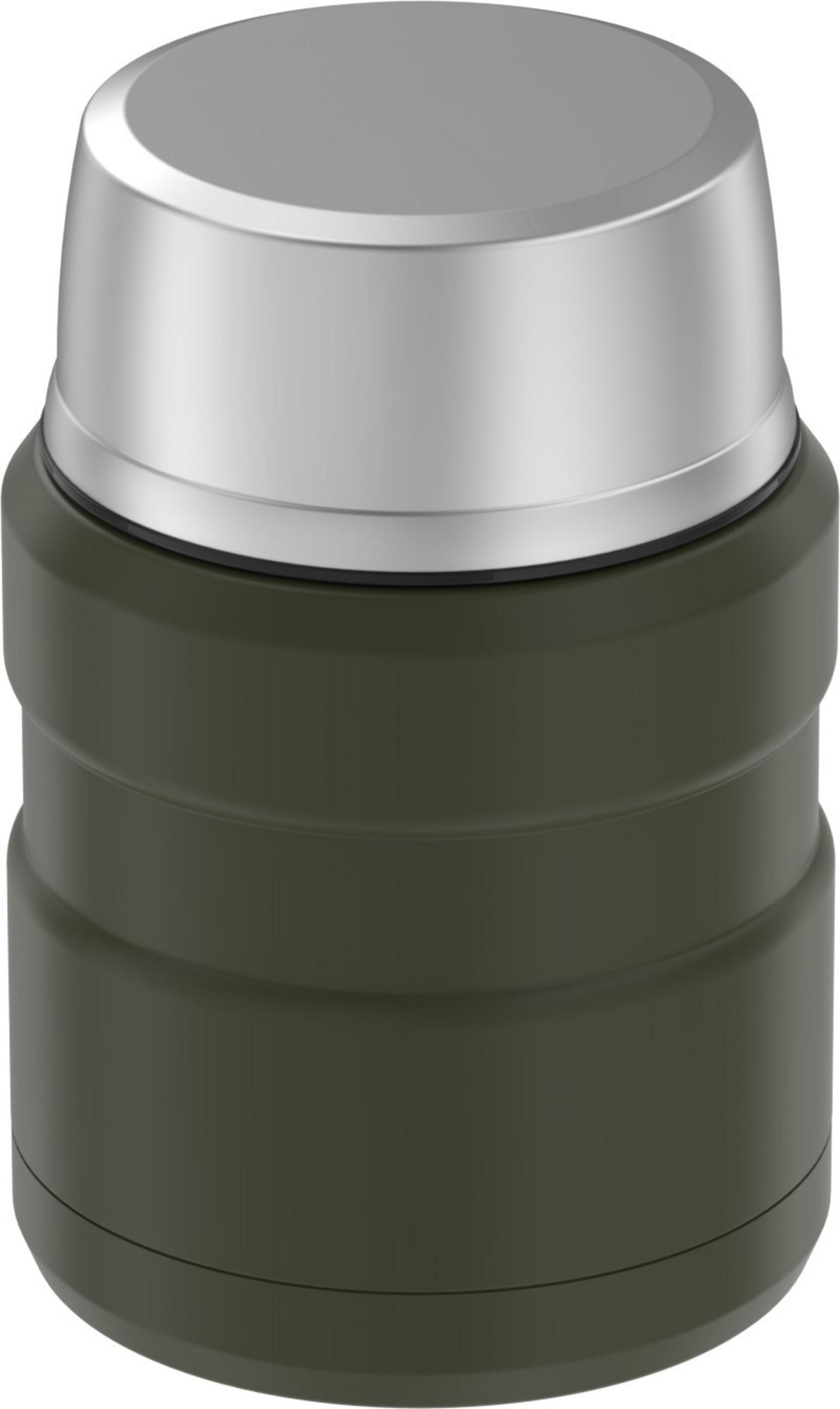 Thermos Stainless King Food Jar with Folding Spoon, Army Green, 16oz