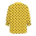 thumbnail image 4 of HOMBOM Shirts for Women Summer Blouse Henley V Neck Yellow Floral Asymmetrical Hem Young Womans Tops Lightweight, 4 of 5