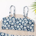 thumbnail image 4 of PEASKJP Swimsuit for Girls 2 Piece Swimsuit Beach Ruffle Tropical Swimming Suit Blue, Size 10-11 Years, 4 of 5