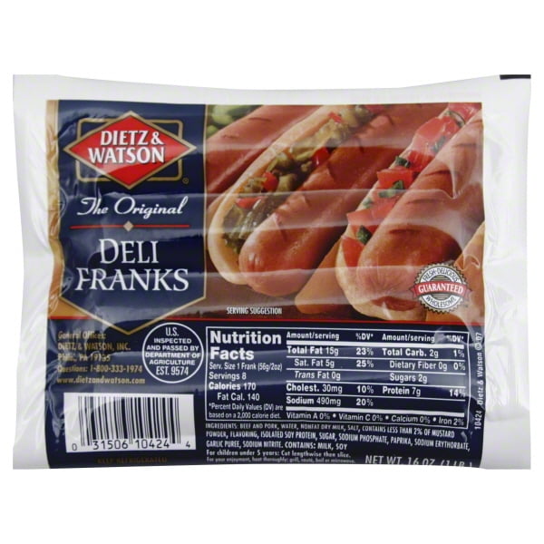 Dietz Watson Deli Franks 16 Oz Walmart Com Walmart Com