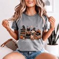 thumbnail image 2 of All Booked for Halloween Shirt, Ghost Cat Witch Books Comfort Colors Unisex Graphic Tee - Gray, S, 2 of 4