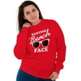thumbnail image 4 of Resting Beach Face Summertime Vibes Women Crewneck Sweatshirt Brisco Brands M, 4 of 5
