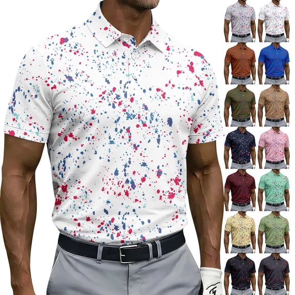 HAJWOH Polo Shirts for Men Short Sleeve Golf Shirt Dry Athletic T-Shirt Moisture Wicking Top