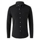 thumbnail image 1 of Blusa y camisa de manga larga con cuello alto para hombre, informal, con botones, de poliéster, de color liso y manga larga., 1 of 3