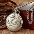 thumbnail image 2 of Engraved Pocket Watch To Son I Love You Gifts From A Mom Dad Birthday Gift Fob Watches Chains-yujia-yujia, 2 of 3